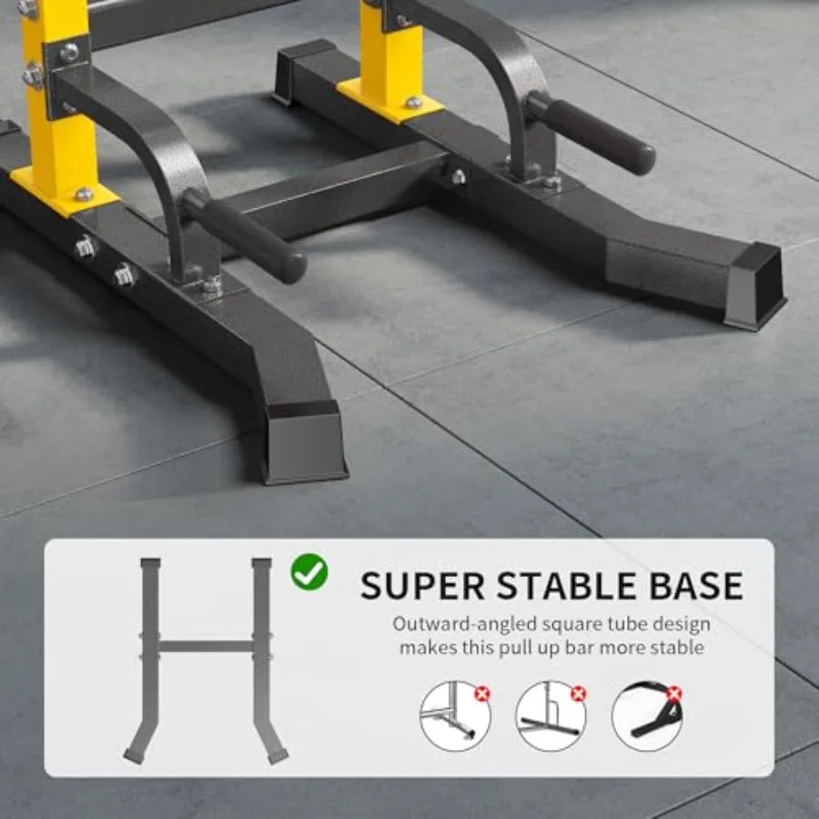 SogesPower Multi-Function Power Tower Pull Up Bar Station 10-Level Adjustable Height Home Gym Workout Equipment Steel Black Str