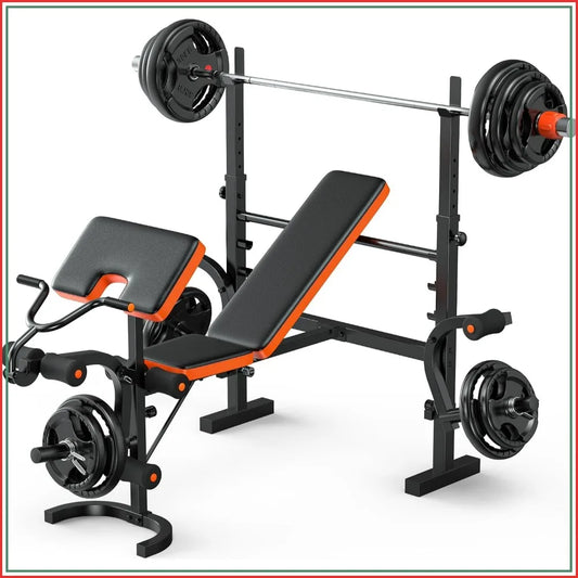 6-in-1 Weight Bench, 770LBS Capacity with Leg Extension, Adjustable for Home Gym