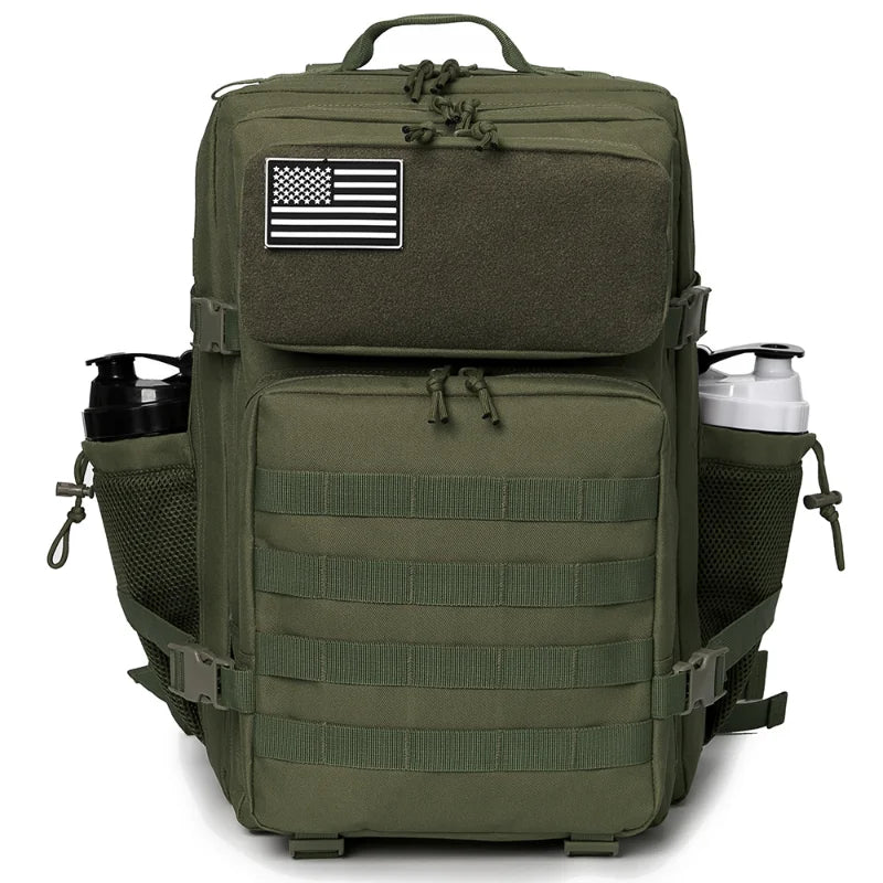 45L Tactical Backpack Survival Bag Hunting MOLLE Backpack GYM For Men EDC Outdoor Hiking Rucksack With Bottle Holder