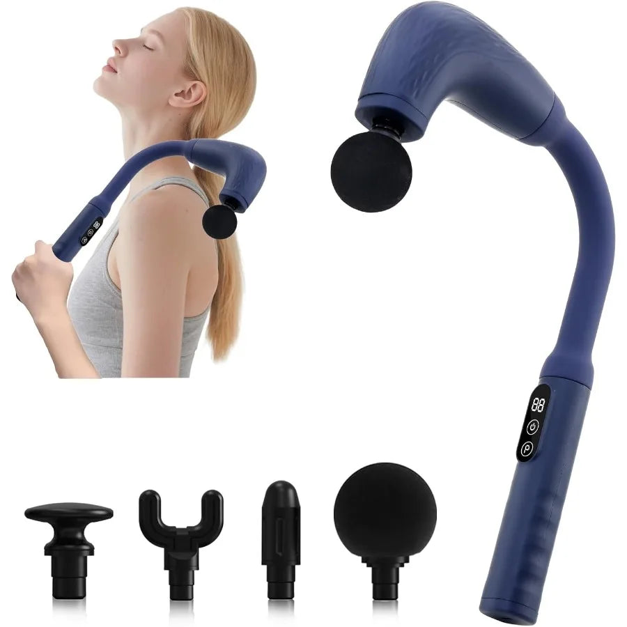 Massage Gun with Upgraded Extension Handle Back Massager for Pain Relief Deep Tissue Muscles/Neck/Shoulders/Waist/Legs Massager