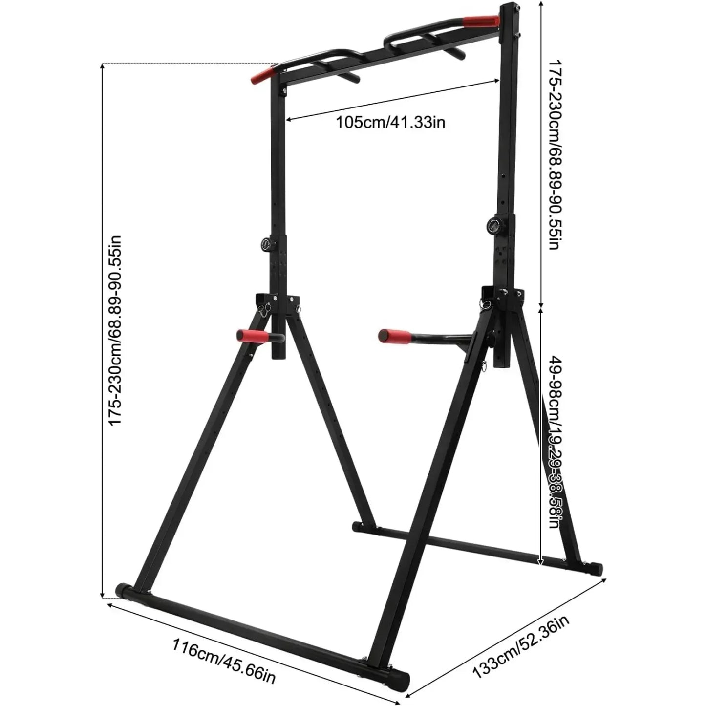 Pull Up Bar, 440LBS Weight Capacity, Power Tower Workout Dip Station Height Adjustable Free Standing for Strength Training
