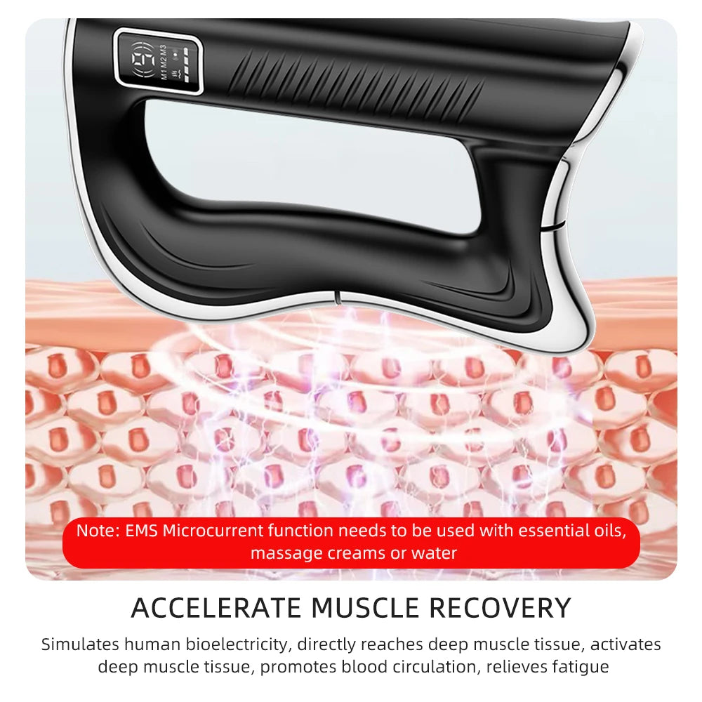 Electric Fascia Knife Massager High Frequency Vibration Muscle Scraper 9 Gears Portable Full Body Deep Tissue Muscle Relaxation Device for Gym Office Home