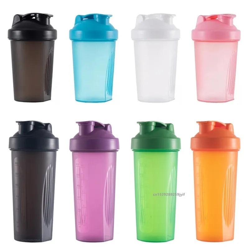 1pc Portable Protein Shaker 400ml/600ml Fitness Bottle with Whisk Ball for Fitness Enthusiasts Athletes For Outdoor Gym Sports
