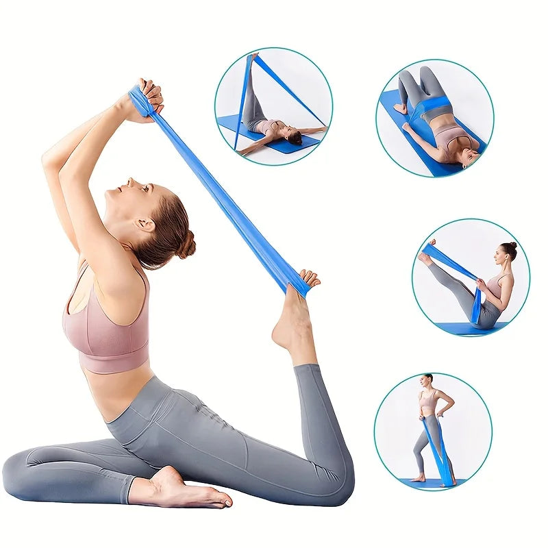 4 Pack Yoga Resistance Bands: TPE Elastic Stretch Bands for Physical Therapy, Fitness, Yoga, Pilates, Rehabilitation, and Stren