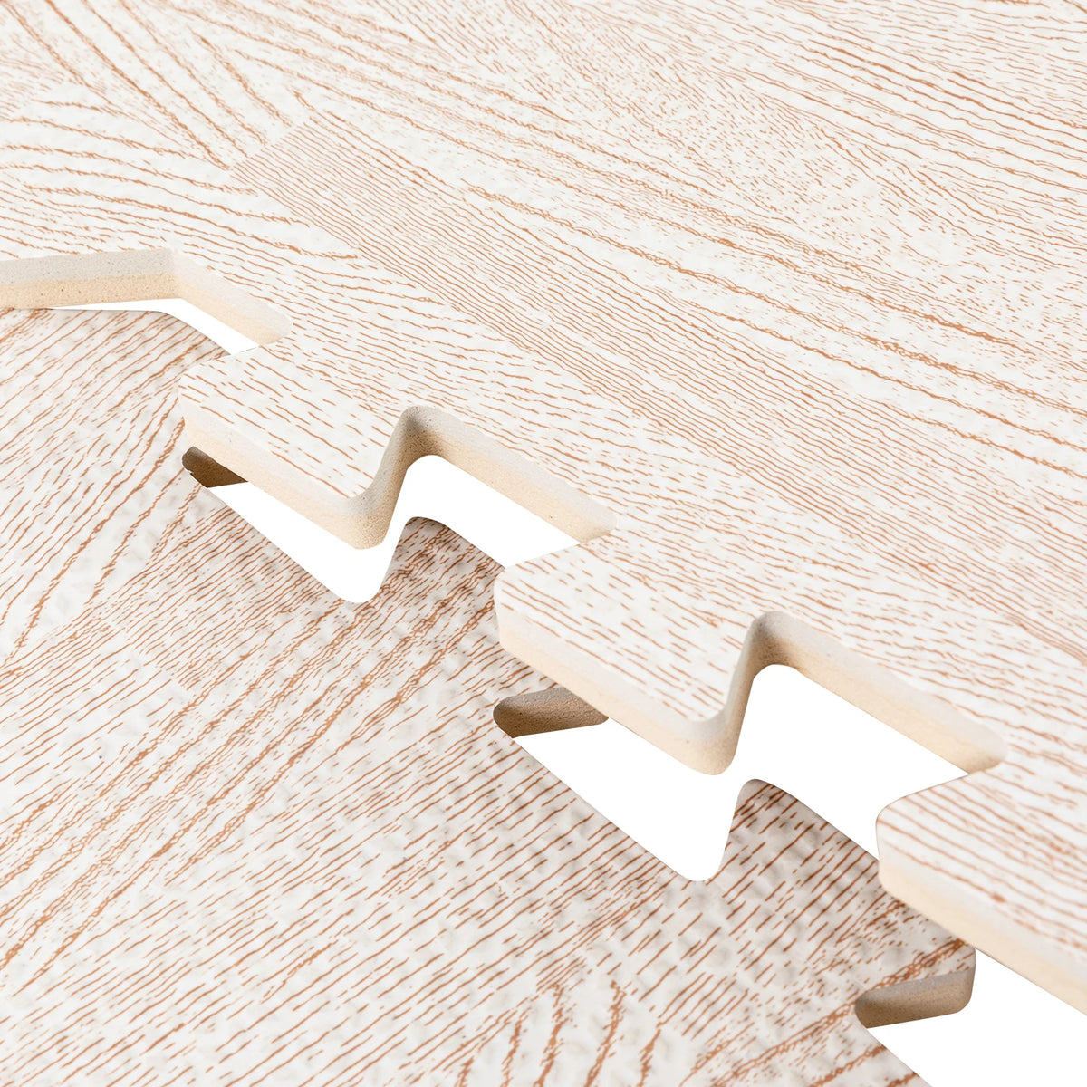 24"x24" Patchwork Foam Mat, 25PCS Thick Printed Foam Tiles, White Wood Grain Style Protective Flooring, Foam Floor Tiles Exercise Mat