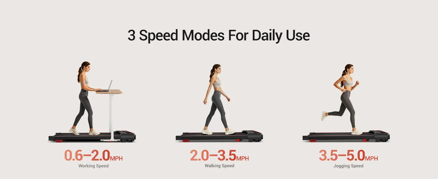 Foldable Walking Pad Treadmill, Under Desk Walking Machine for Home Office, Portable Compact Electric Treadmill with LED Display