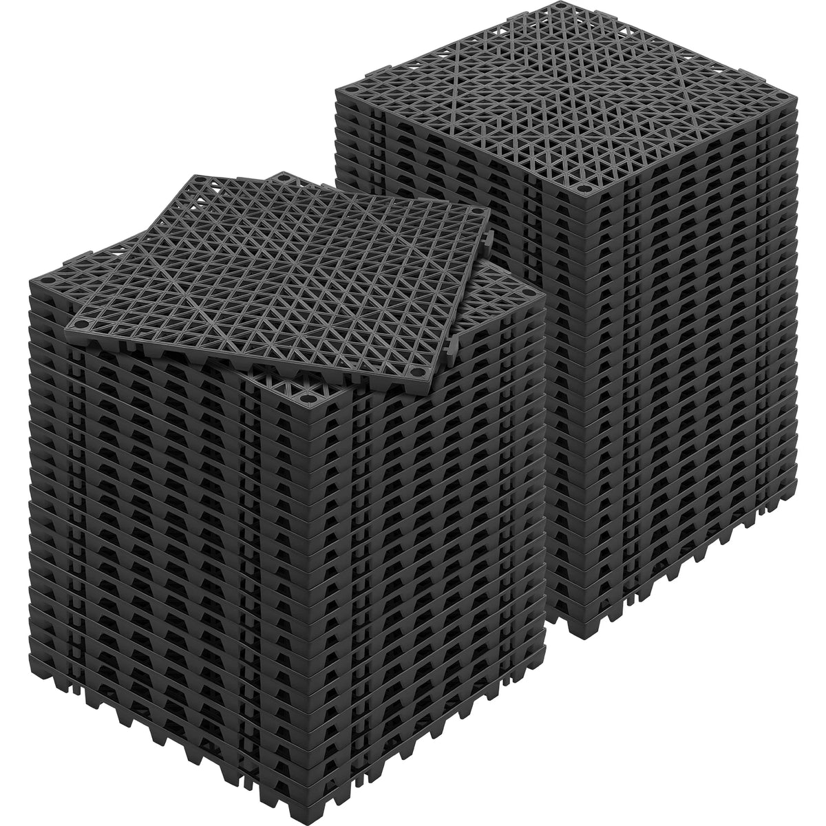 Interlocking Tile 12/50/55PCS 12"x12" Splicing Soft PVC Drainage Floor Tiles Non-Slip Drainage Holes for Bathroom Pool