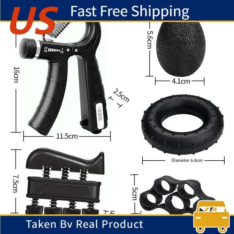 Stress Relief And Forearm Workout Ring For Muscle Building And Lnjury Recover Grip Strength Trainer Kit With Finger Exerciser