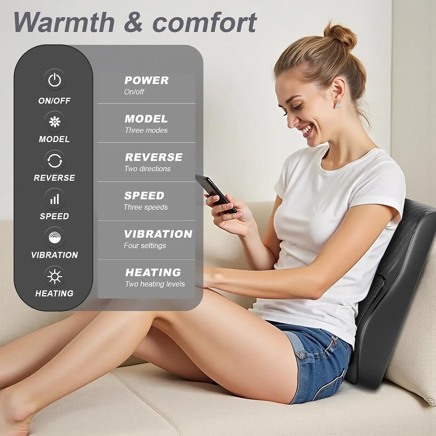 Leercon Neck Massager with Heat, 3D Kneading Massage Pillow for  Neck and Back, Shoulder,  for  Stress Relax at Woman man Home Office