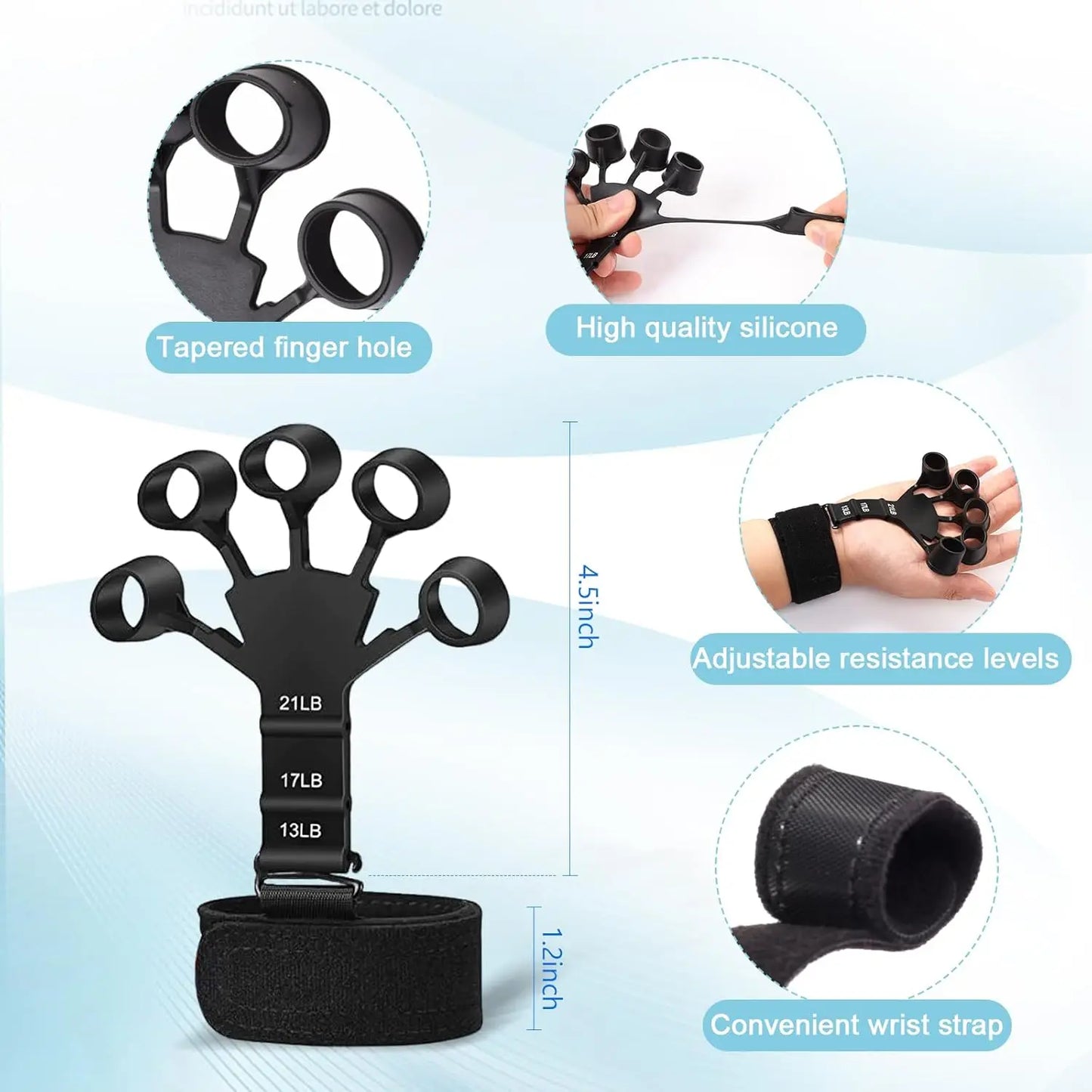 10-Piece Hand Grip Strengthener Kit for Forearm and Finger Exercise, Stress Relief & Muscle Recovery
