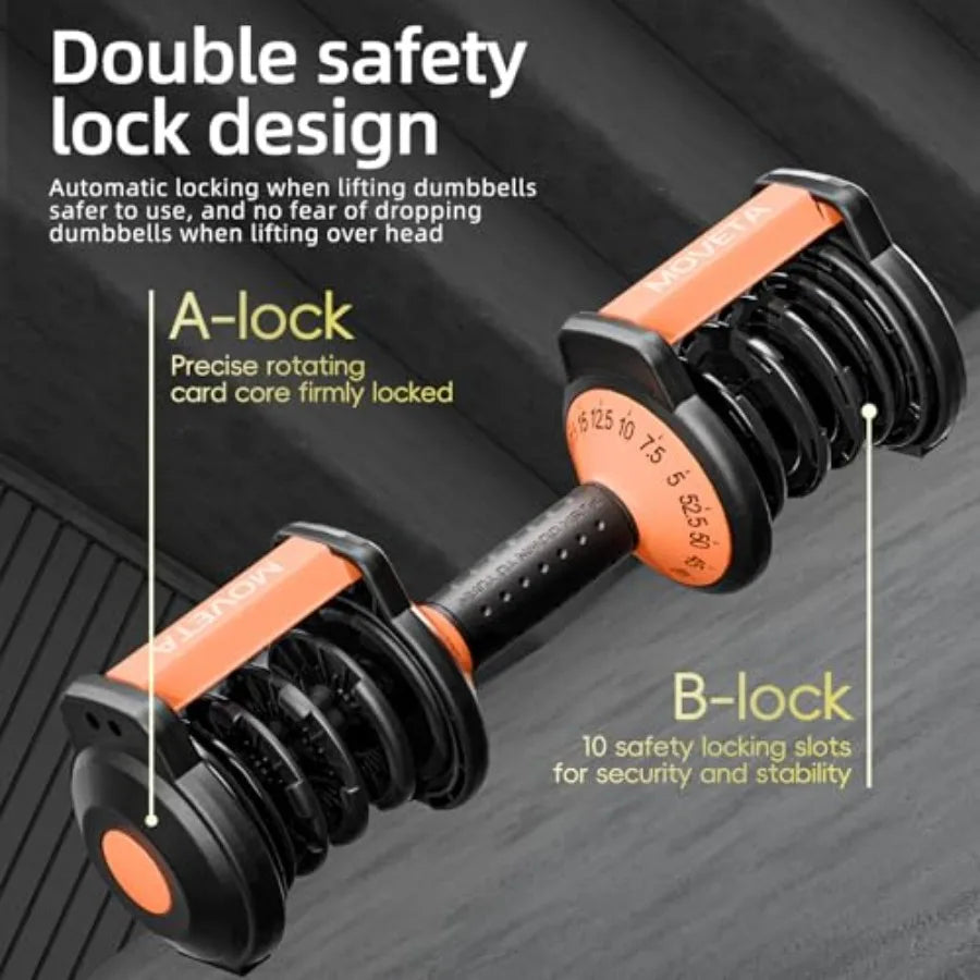 Adjustable Dumbbells Set of 2 52.5 lbs Pair 105 lbs 15 in 1 Free Weights for Men/Women Home Gym Strength Training Equipment Ste