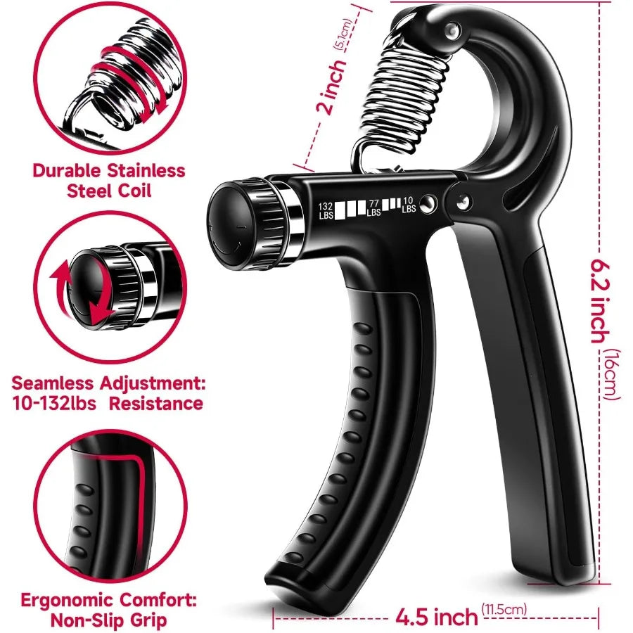 Grip Strengthener Forearm Strengthener Hand Grips Strengthener Kit 5 Pack Adjustable Resistance