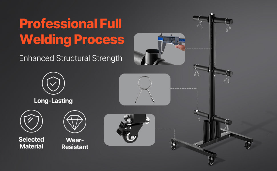 Weight Plate Rack Standard Weight Plate Tree with Wheels 1000 lbs Load Capacity Home Gym Barbell Rack Storage Stand